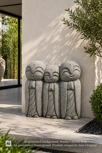 Product image of the product “Group of Three Young Monks, 55 cm Height, Natural Stone ”